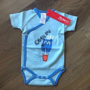 Zutano Infant Baby Short Sleeve One Piece Bear Coolin Off Fits 3 Months - NWT
